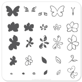 Clear Jelly Stamper - Stamping Plate - CJS_01 - Flower & Butterfly