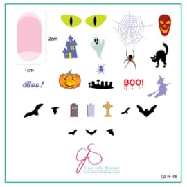 Clear Jelly Stamper - Stamping Plate - CJS_H06 - Halloween - Boo!