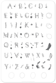 Clear Jelly Stamper - Big Stamping Plate - CJS_83 - Garden Letters