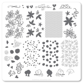 Clear Jelly Stamper - Medium Stamping Plate - CJS_V25 - Lace & Floral