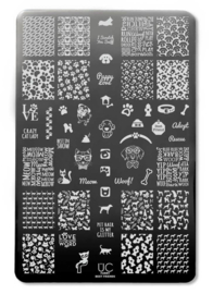 UberChic - Big Nail Stamping Plate - Furry Best Friends