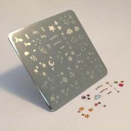 Clear Jelly Stamper - Stamping Plate - CJS_17 - Mini Sea and Stars Doodle