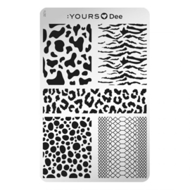 Yours Cosmetics - Stamping Plates - :YOURS Loves Dee - YLD12. Going wild (double sided)