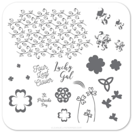 Clear Jelly Stamper - Stamping Plate - CJS_H18 Four Leaf Clover