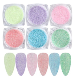 Nailways - Pastel Sugar Glitter Set - 6 Colors