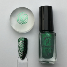 Clear Jelly Stamper Polish - #61 Glitzy Evergreen