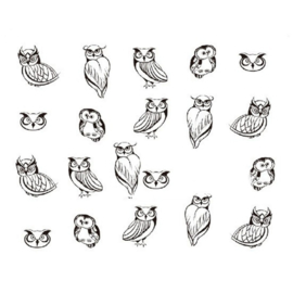 Waterdecals - Black Owls