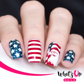 Whats Up Nails - Stamping Plate - B043 Stars and Stripes