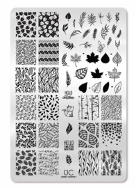 UberChic - Big Nail Stamping Plate - Lovely Leaves - 04