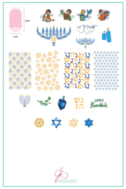 Clear Jelly Stamper - Big Stamping Plate - CJS_C28 - Happy Hanukkah