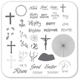 Clear Jelly Stamper - Stamping Plate - CJS_H32 - He is Risen