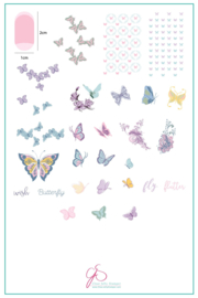 Clear Jelly Stamper - Big Stamping Plate - CJS_80 -Butterfly Wishes