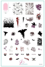 Clear Jelly Stamper - Big Stamping Plate - CJS_H67 - Grunge Halloween