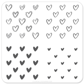 Clear Jelly Stamper - Stamping Plate - CJS_V02 - Super Cute Hearts