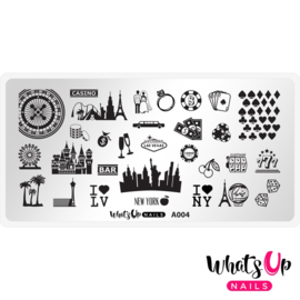 Whats Up Nails - Stamping Plate - A004 Sin City Life