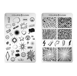 Yours Cosmetics - Stamping Plates - :YOURS Loves Susan - YLSS01. Cartoon Style (double sided)