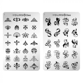 Yours Cosmetics - Stamping Plates - :YOURS Loves Dee - YLD014. The Ornaments (double sided)