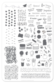 Clear Jelly Stamper - Big Stamping Plate - CJS_43 - Back To School - Primary