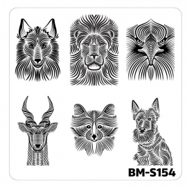 Bundle Monster - Nail Art Stamping Plates-Fuzzy and Ferocious - BM-S154, Animal Hairs