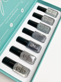 Clear Jelly Stamper - Stamping Polish Kit - Shades of Grey (7 colours)