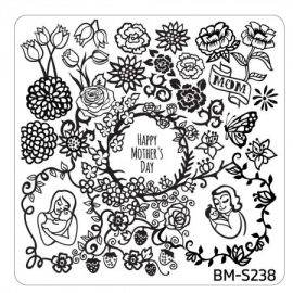 Bundle Monster - Mother's Day Nail Stamping Plate - Occasion Collection, I Love You Mom