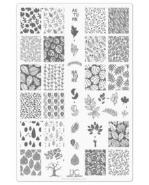 UberChic - Big Nail Stamping Plate - Lovely Leaves - 02