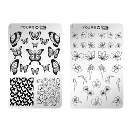 Yours Cosmetics - Stamping Plates - :YOURS Loves Sascha - YLS34. Butterfly Garden (double sided)
