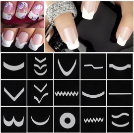French Nail Tip Manicure Stickers - 24 velletjes
