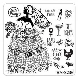 Bundle Monster - Bachelorette Nail Stamping Plate - Occasion Collection, Last Night of Freedom