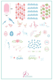 Clear Jelly Stamper - Big Stamping Plate - CJS_H28 - Springtime Easter