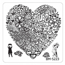 Bundle Monster - Valentine's Day Themed Nail Art Stamping Plates - Occasions Collection, BM-S223: Heart's Buffet