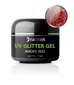 Nailways - UV GLITTER GEL - Amore Red