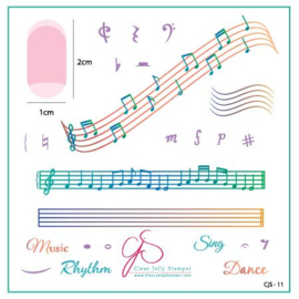 Clear Jelly Stamper - Stamping Plate - CJS_11 - Music & Notes