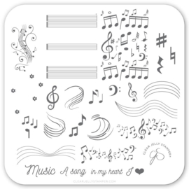 Clear Jelly Stamper - Stamping Plate - CJS_122 - Musical Score