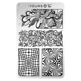 Yours Cosmetics - Stamping Plates - :YOURS Loves Fee - YLF21. Planting with prints (double sided)