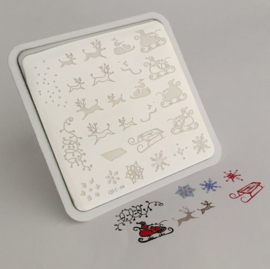 Clear Jelly Stamper - Stamping Plate - CJS_C04 - Santa's Sleigh Christmas
