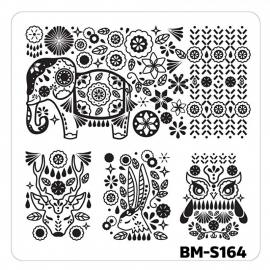 Bundle Monster - Nail Art Stamping Plates - Fuzzy and Ferocious: BM-S164, Decorated Animals
