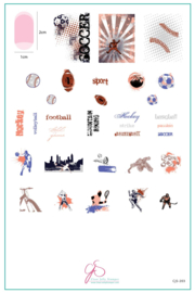 Clear Jelly Stamper - Big Stamping Plate - CJS_203 - Grunge Series – Sports
