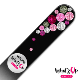 Whats Up Nails - Glass Nail File - WF006 - Bubbles Black Pink
