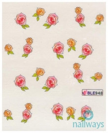 Waterdecals - BLE948 - Orange Flowers