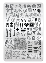 UberChic - Big Nail Stamping Plate - Medical Science