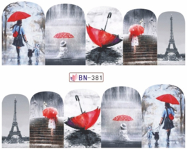 Waterdecals - Red Umbrella - BN381