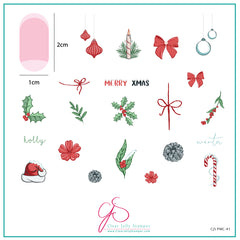 Clear Jelly Stamper -  Stamping Plate of the Month - PMC-41 - Christmas Greens