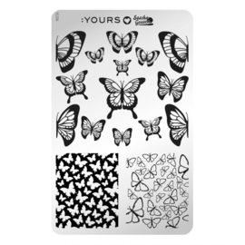 Yours Cosmetics - Stamping Plates - :YOURS Loves Sascha - YLS34. Butterfly Garden (double sided)