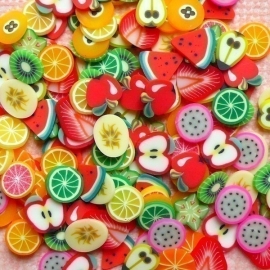 Nail art Fimo - Fruitmix (1000 stuks)