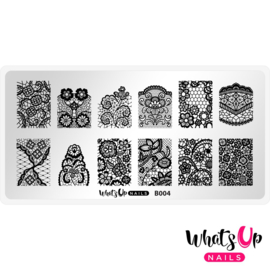 Whats Up Nails - Stamping Plate - B004 Seductive Lace