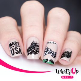Whats Up Nails - Stamping Plate - B066 - Slice of Americana
