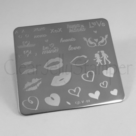 Clear Jelly Stamper - Stamping Plate - CJS_V01 - Luscious Lips & Love
