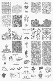 UberChic  - Big Nail Stamping Plate - Love and Marriage - 01