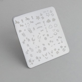 Clear Jelly Stamper - Stamping Plate - CJS_17 - Mini Sea and Stars Doodle